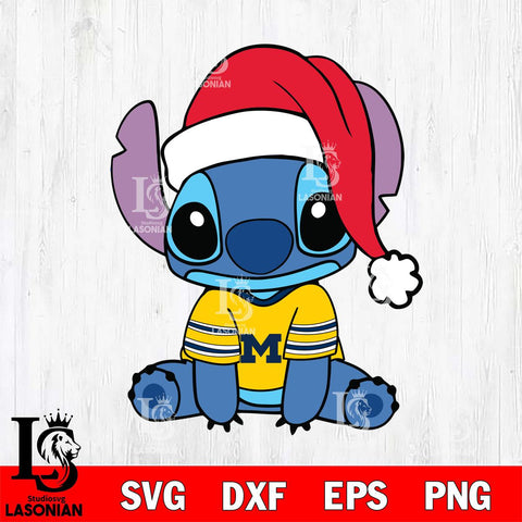 Michigan Wolverines Stitch Merry Christmas Svg Eps Dxf Png File, Digital Download, Instant Download