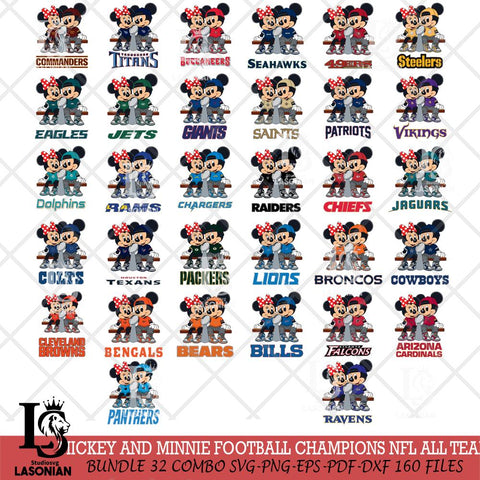 Mickey And Minnie Football Champions NFL Svg Eps Dxf Png File, NFL svg , Digital Download , Instant Download, Cricut File