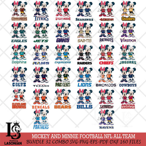 Mickey And Minnie Football NFL Svg Eps Dxf Png File, NFL svg , Digital Download , Instant Download, Cricut File