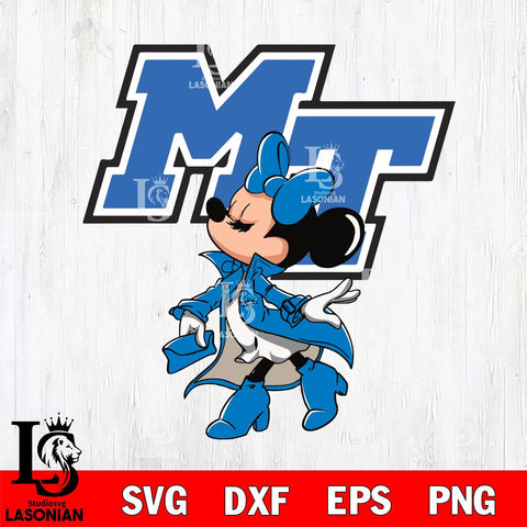 Middle Tennessee Blue Raiders Glamorous Minnie Svg Eps Dxf Png File, Digital Download, Instant Download