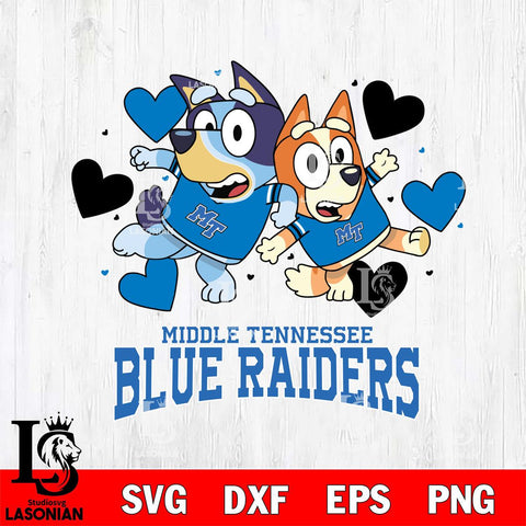 Middle Tennessee Blue Raiders Bluey & Bingo 10 Svg Eps Dxf Png File, NCAA svg, Digital Download, Instant Download