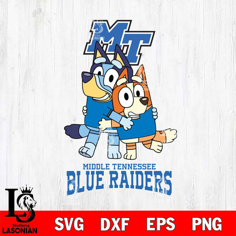 Middle Tennessee Blue Raiders Bluey & Bingo 3 Svg Eps Dxf Png File, NCAA svg, Digital Download, Instant Download