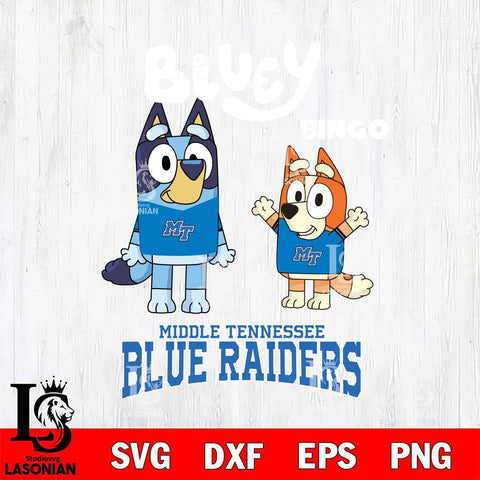 Middle Tennessee Blue Raiders Bluey & Bingo 4 Svg Eps Dxf Png File, NCAA svg, Digital Download, Instant Download