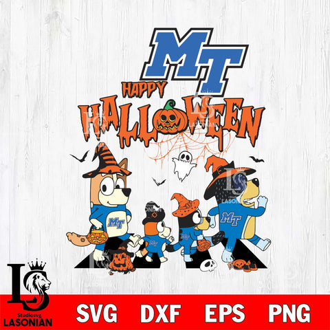 Middle Tennessee Blue Raiders Bluey Halloween Family Svg Eps Dxf Png File, Digital Download, Instant Download