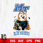 Middle Tennessee Blue Raiders Bluey Halloween NCAA Svg Eps Dxf Png File, Digital Download, Instant Download