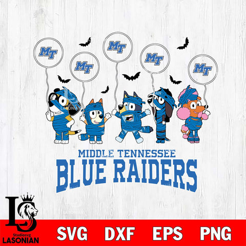 Middle Tennessee Blue Raiders Bluey Halloween Spooky Svg Eps Dxf Png File, Digital Download, Instant Download