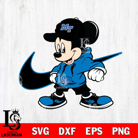 Middle Tennessee Blue Raiders Cool Mickey Mouse Svg Eps Dxf Png File, NCAA svg, Digital Download, Instant Download