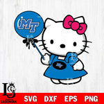 Middle Tennessee Blue Raiders Cute Hello Kitty 2 Svg Eps Dxf Png File, Digital Download, Instant Download