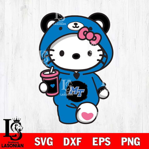 Middle Tennessee Blue Raiders Cute Hello Kitty Svg Eps Dxf Png File, Digital Download, Instant Download