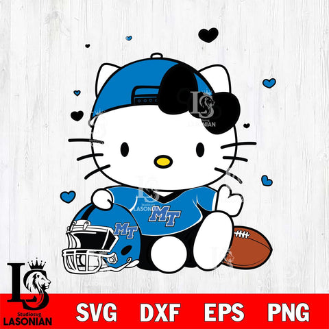 Middle Tennessee Blue Raiders Cute Hello Kitty Football Svg Eps Dxf Png File, NCAA svg, Digital Download, Instant Download