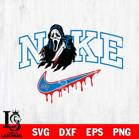 Middle Tennessee Blue Raiders Ghostface Nike Svg Eps Dxf Png File, Digital Download, Instant Download