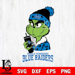 Middle Tennessee Blue Raiders Grinch Bougie Leopard Svg Eps Dxf Png File, Digital Download, Instant Download