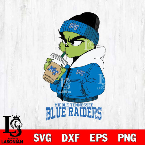 Middle Tennessee Blue Raiders Grinch Bougie Sport Svg Eps Dxf Png File, Digital Download, Instant Download