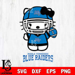 Middle Tennessee Blue Raiders Hello Kitty NCAA 1 Svg Eps Dxf Png File, Digital Download, Instant Download