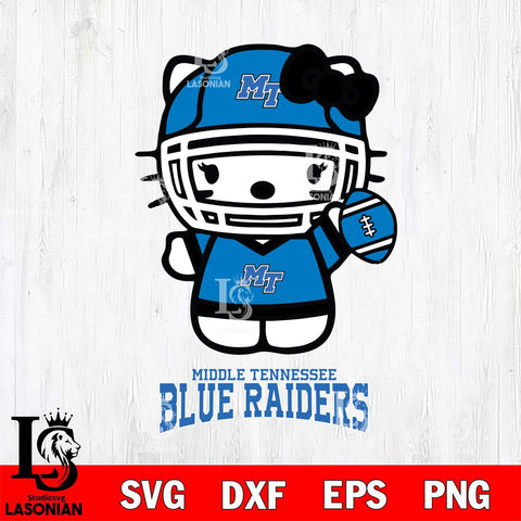 Middle Tennessee Blue Raiders Hello Kitty NCAA 1 Svg Eps Dxf Png File, Digital Download, Instant Download