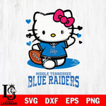 Middle Tennessee Blue Raiders Hello Kitty NCAA 3 Svg Eps Dxf Png File, Digital Download, Instant Download