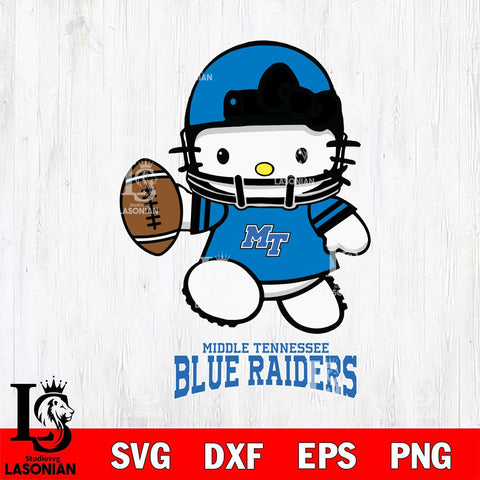 Middle Tennessee Blue Raiders Hello Kitty NCAA 4 Svg Eps Dxf Png File, Digital Download, Instant Download