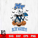 Middle Tennessee Blue Raiders Jack Skellington 2 halloween Svg Eps Dxf Png File, NCAA svg, Digital Download, Instant Download