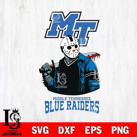 Middle Tennessee Blue Raiders Jason Voorhees 10 Svg Eps Dxf Png File, Digital Download