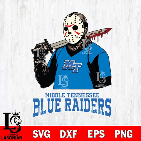 Middle Tennessee Blue Raiders Jason Voorhees 11 Svg Eps Dxf Png File, Digital Download