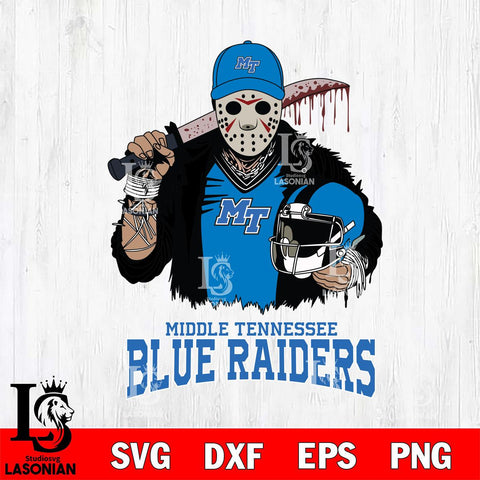 Middle Tennessee Blue Raiders Jason Voorhees 2 Svg Eps Dxf Png File, Digital Download