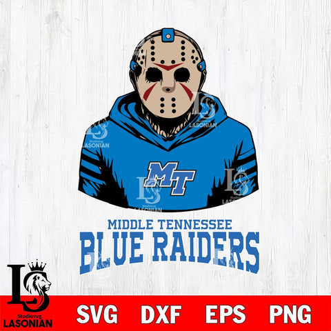 Middle Tennessee Blue Raiders Jason Voorhees 4 Svg Eps Dxf Png File, Digital Download