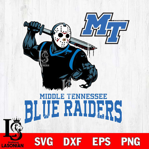 Middle Tennessee Blue Raiders Jason Voorhees 5 Svg Eps Dxf Png File, Digital Download