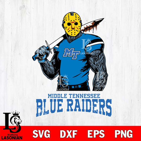 Middle Tennessee Blue Raiders Jason Voorhees 7 Svg Eps Dxf Png File, Digital Download