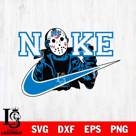 Middle Tennessee Blue Raiders Jason Voorhees Nike Svg Eps Dxf Png File, Digital Download, Instant Download