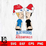 Middle Tennessee Blue Raiders Merry KissMyass Svg Eps Dxf Png File,NCAA Svg Files,Digital Download,Sublimation,Instant Download