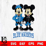 Middle Tennessee Blue Raiders Mickey Minnie Mouse Football Svg Eps Dxf Png File, NCAA svg , File Cut , Digital Download , Instant Download, Cut Svg Files