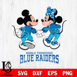 Middle Tennessee Blue Raiders Mickey Minnie Valentine Rugby Svg Eps Dxf Png File, Digital Download ,Instant Download, Cricut File