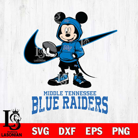 Middle Tennessee Blue Raiders Mikey Mouse Disney NIKE, Svg Eps Dxf Png File, Digital Download