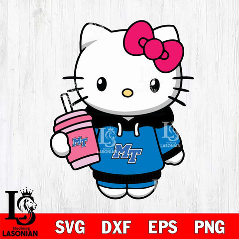 Middle Tennessee Blue Raiders Pretty Hello Kitty Svg Eps Dxf Png File, Digital Download, Instant Download