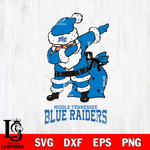 Middle Tennessee Blue Raiders Santa Claus Ugly Svg dxf eps png pdf file,NCAA svg,Digital Download,Cricut file