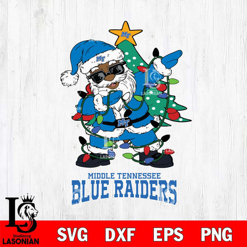 Middle Tennessee Blue Raiders Santa Claus Ugly Christmas Svg dxf eps png pdf file,NCAA svg,Digital Download,Cricut file