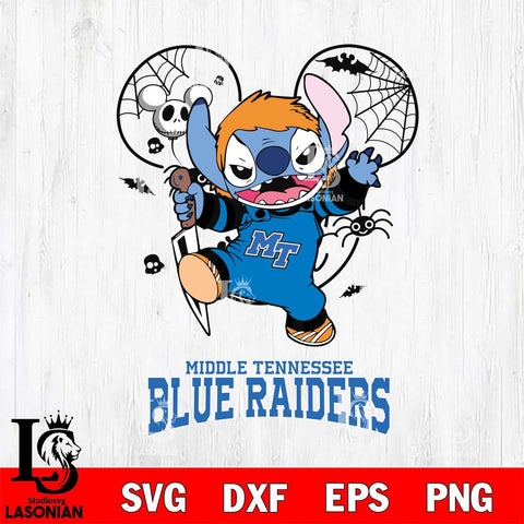 Middle Tennessee Blue Raiders Stitch Michael Halloween Svg Eps Dxf Png File, Digital Download, Instant Download