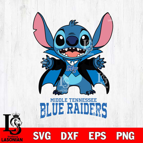 Middle Tennessee Blue Raiders Stitch Vampire halloween Svg Eps Dxf Png File, NCAA svg, Digital Download, Instant Download