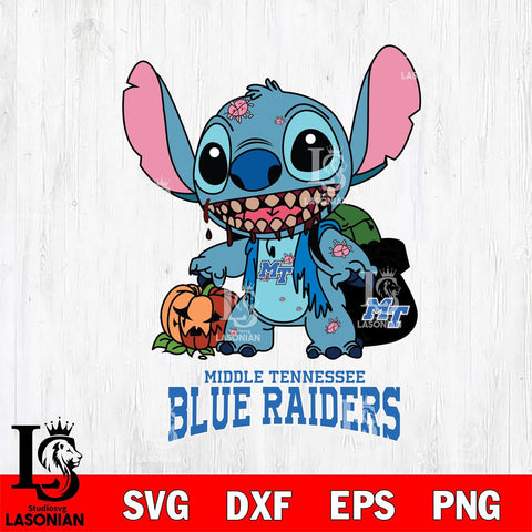 Middle Tennessee Blue Raiders Stitch Zombie Svg Eps Dxf Png File, NCAA svg, Digital Download, Instant Download