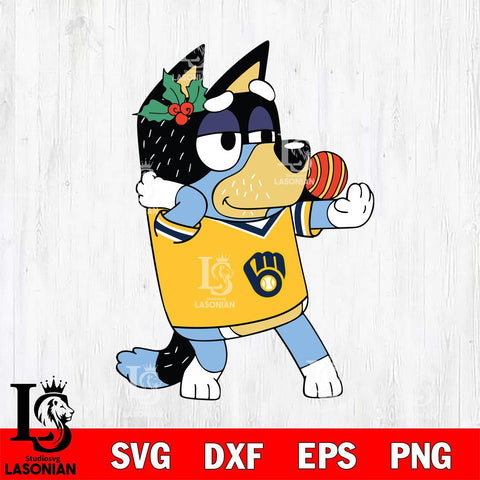 Milwaukee Brewers Bandit Heeler Christmas Svg Eps Dxf Png File, Digital Download, Instant Download