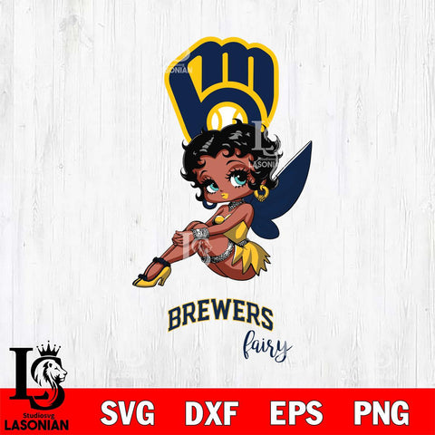 Milwaukee Brewers Beauty Black Fairy Betty Boop