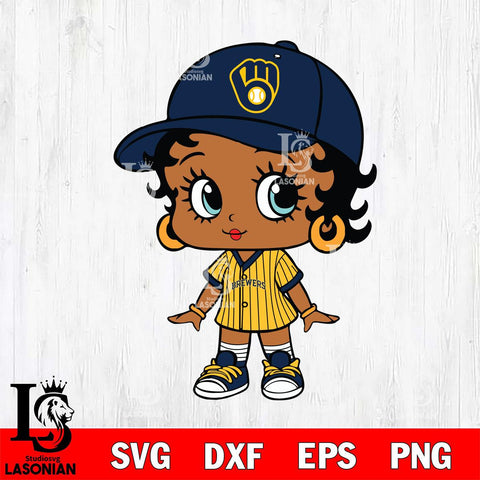 Milwaukee Brewers Betty Boop MLB 4 Svg Eps Dxf Png File,MLB  svg, Digital Download, Instant Download