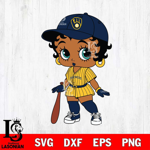 Milwaukee Brewers Betty Boop MLB 7 Svg Eps Dxf Png File,MLB  svg, Digital Download, Instant Download