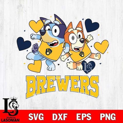 Milwaukee Brewers Bluey & Bingo 10 Svg Eps Dxf Png File, MLB svg, Digital Download, Instant Download