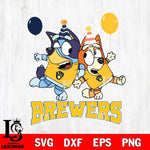 Milwaukee Brewers Bluey & Bingo 11 Svg Eps Dxf Png File, MLB svg, Digital Download, Instant Download