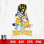 Milwaukee Brewers Bluey & Bingo 12 Svg Eps Dxf Png File, MLB svg, Digital Download, Instant Download