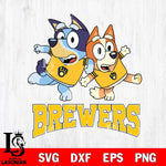 Milwaukee Brewers Bluey & Bingo 13 Svg Eps Dxf Png File, MLB svg, Digital Download, Instant Download