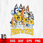 Milwaukee Brewers Bluey & Bingo 14 Svg Eps Dxf Png File, MLB svg, Digital Download, Instant Download