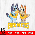 Milwaukee Brewers Bluey & Bingo 15 Svg Eps Dxf Png File, MLB svg, Digital Download, Instant Download