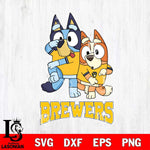 Milwaukee Brewers Bluey & Bingo 18 Svg Eps Dxf Png File, MLB svg, Digital Download, Instant Download